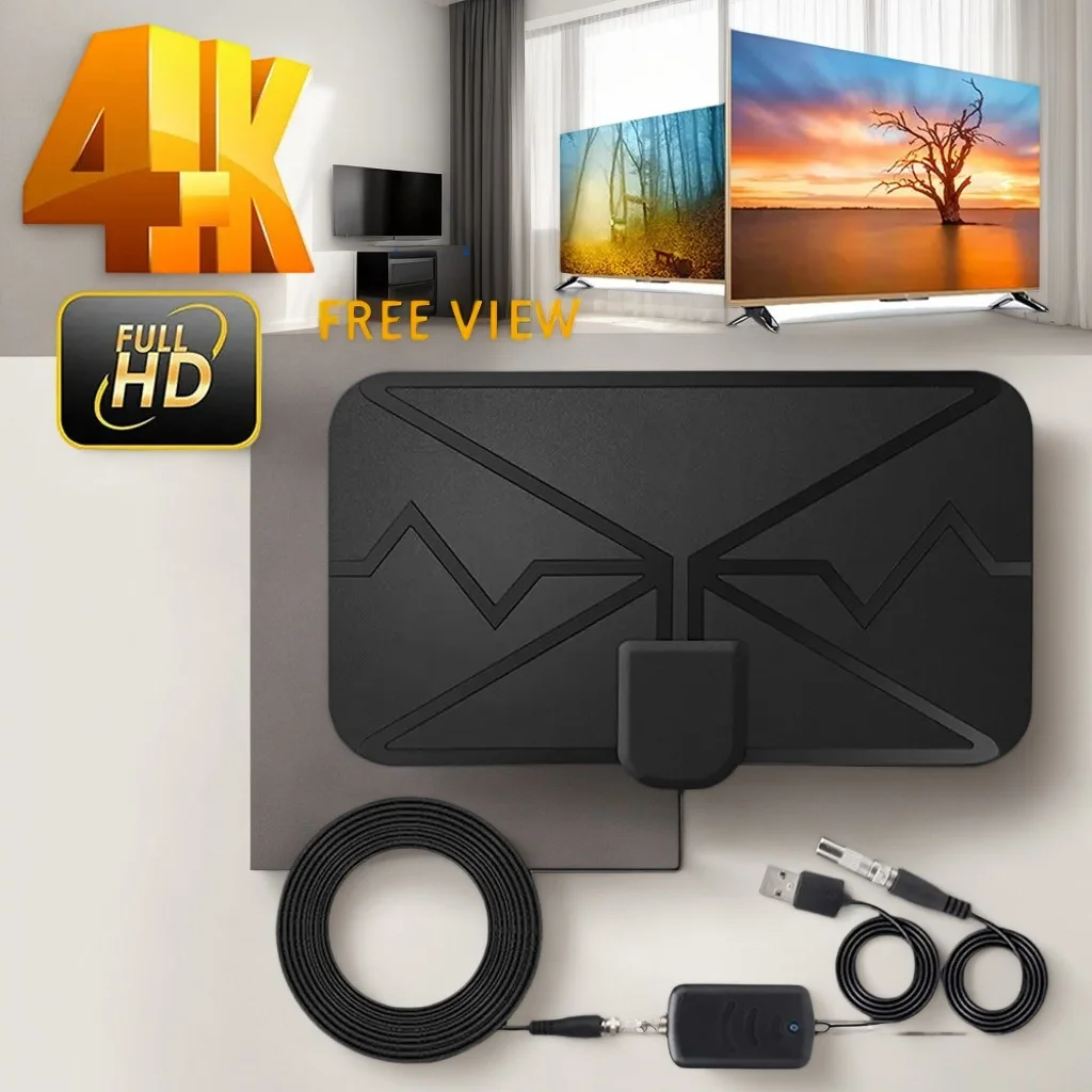 

Цифровая HDTV-антенна большого радиуса действия 3600 миль — внутренняя усиленная для улучшенного приема сигнала (остання модель)