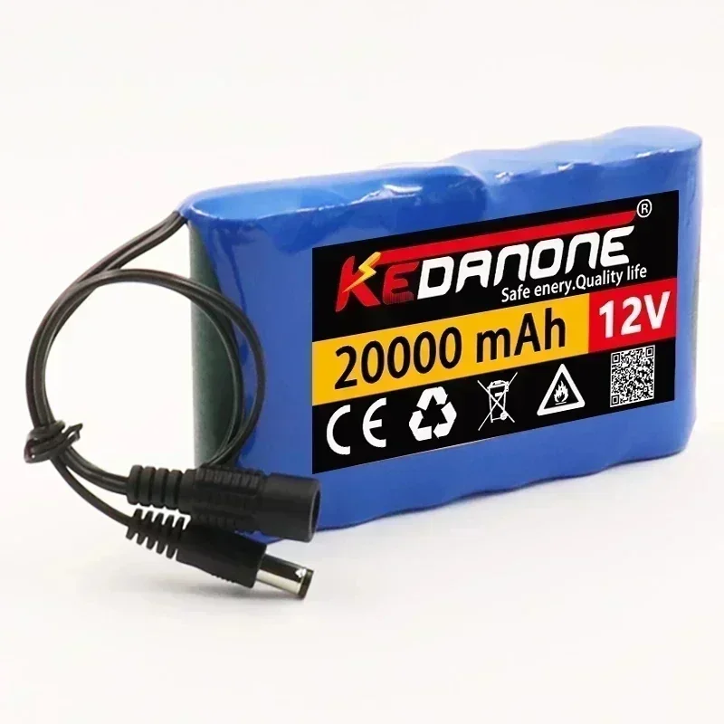 充電式リチウムイオン電池,12V, 20000mAh,容量12.6V, 20Ah,ポータブル,CCTVカメラモニター,充電器付き,新品