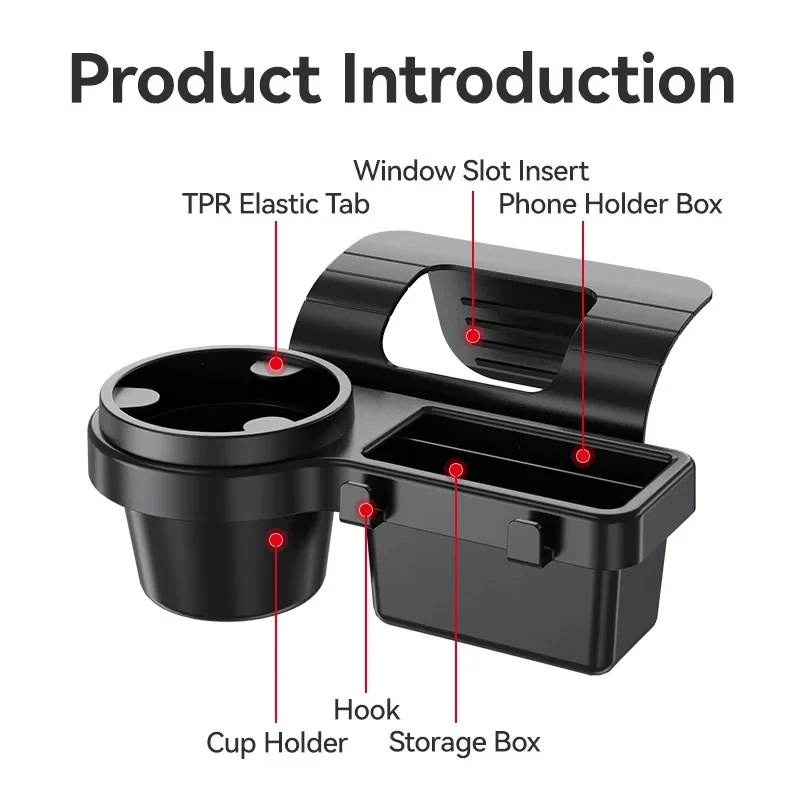 Car Cup Stand Phone Holder Mount Tray Side Door Window Storage Barrel Pocket Hanging Storage Rack with Auto Interior Accessories image 5