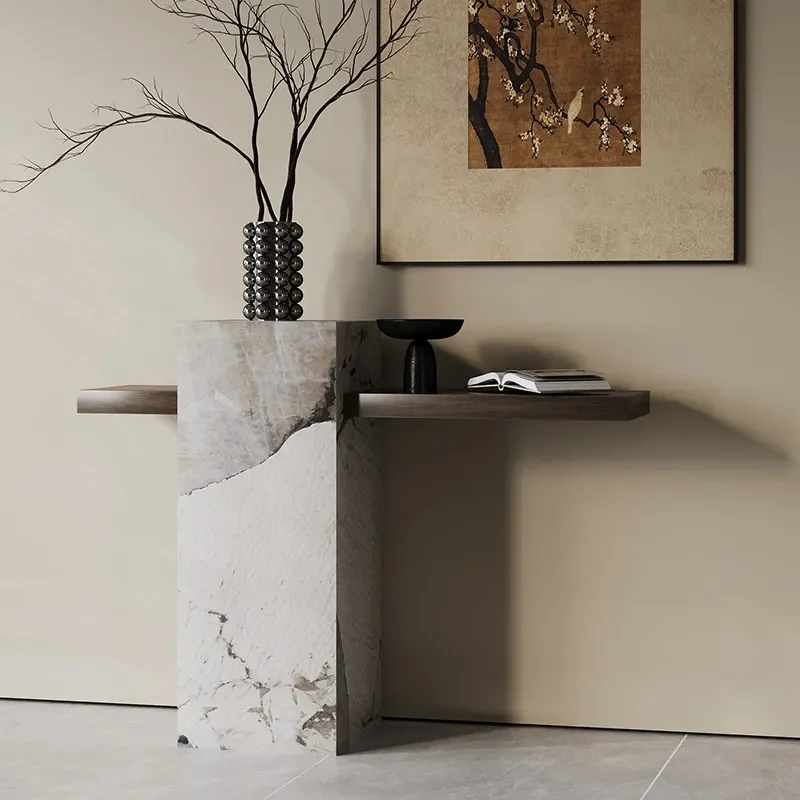 Slate Xuanguantai simple light luxury entrance foyer wall table
