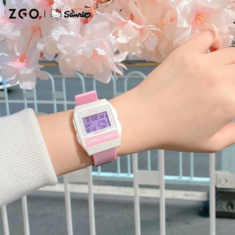 2024 New Hellokitty Cinnamoroll Simple Small Box Watch Girls Middle And High School Students Waterproof Sports Electronic Watch