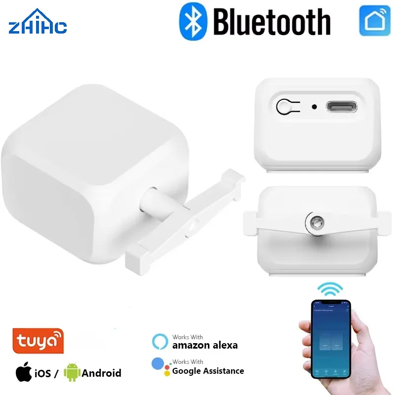 

Умный переключатель Tuya Bluetooth 5,2 Fingerbot Plus 5 В Type-C, перезаряжаемый робот, кнопка-толкатель, переключатель, поддержка Alexa Google Home