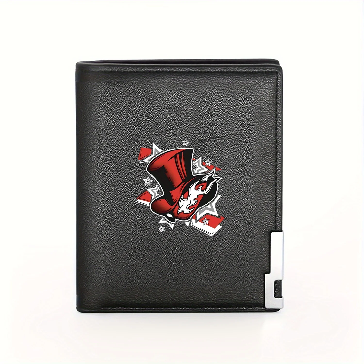Persona 5 Joker Hat Logo Stylish Wallet Design Business Mens Casual Elegant Simple Practical Quality Wallet Stylish Printing Gra