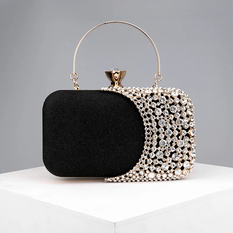 

Women Sparkly Rhinestone Evening Bag Crystal Shoulder Bag with Chain