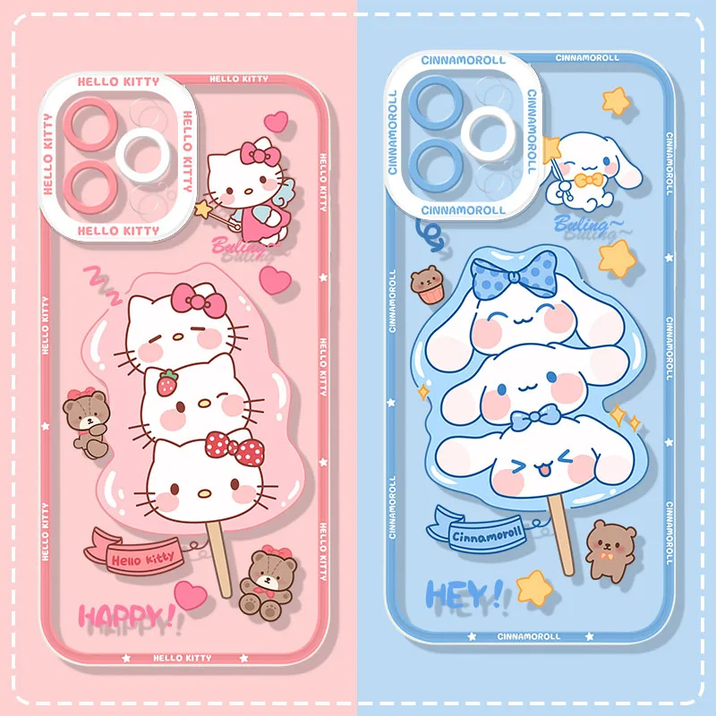 Sanrio HelloKitty Rabbit Case For Xiaomi Redmi Note 12 4G 5G Turbo 11 Pro Plus 12S 11S 10S 9S 10 8 7 6 9 10C K60 K60E Soft Cover