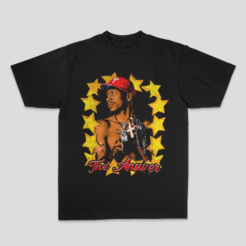 

2025 Allen IVERSON American Men's and Women's Loose Cotton Direct Spray Summer Loose Short Sleeve Oversized T Shirt