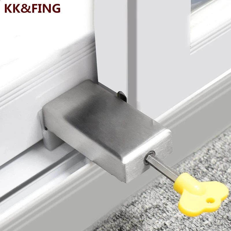 Window Lock Stopper Sliding Window Aluminum Alloy Safety Lock Child Protection Door and Window Anti-Theft Lock