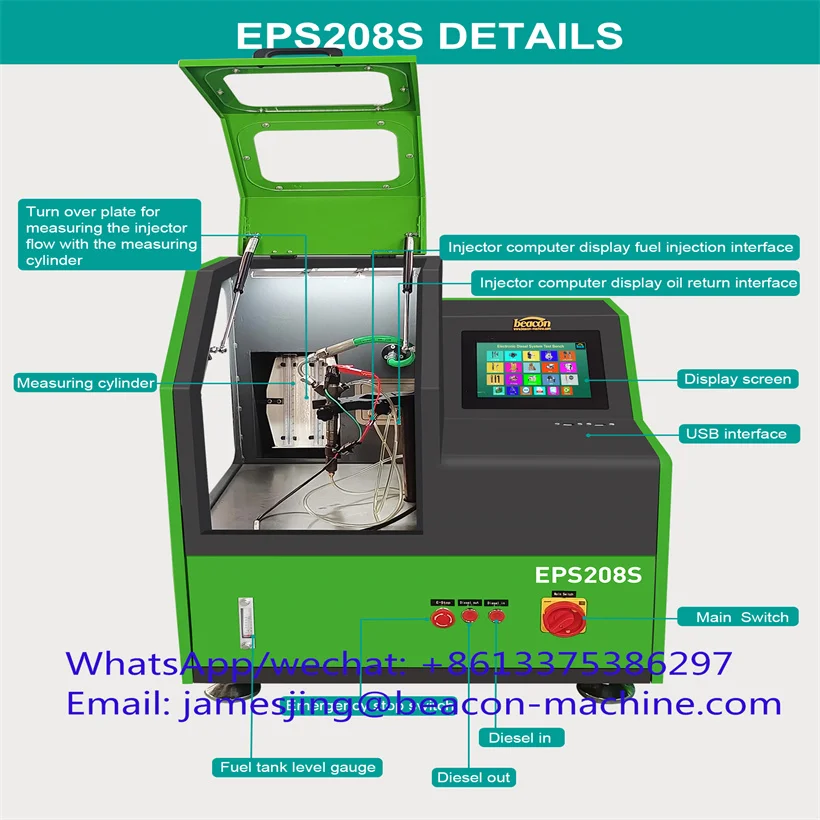 EPS208S Auto Repair Common Rail Injector Test Bench Updated with Coding and over 7000 Test Data Nozzle Tester Engine Analyzer