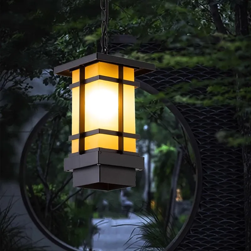 Contemporary Retro Chinese Style Outdoor Pendant Lights for Corridors Pavilions Balconies Villas Gardens Courtyards Entrance