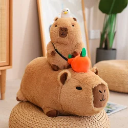 Capybara Plush Toy Simulation Capibara with Fruits Fluffy Doll Stuffed Animals Bubble Pendant Funny Kids Gift for Christmas