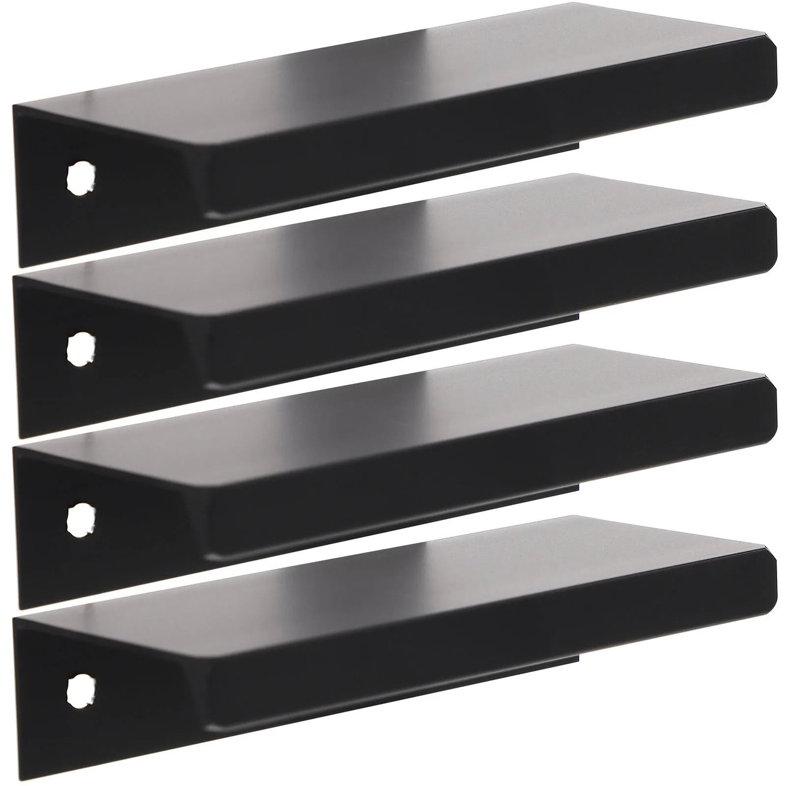 

4pcs Black Drawer Pulls High Sealing Handles Aluminum Alloy Smooth Modern Cabinet Furniture Wardrobe Door Pulls