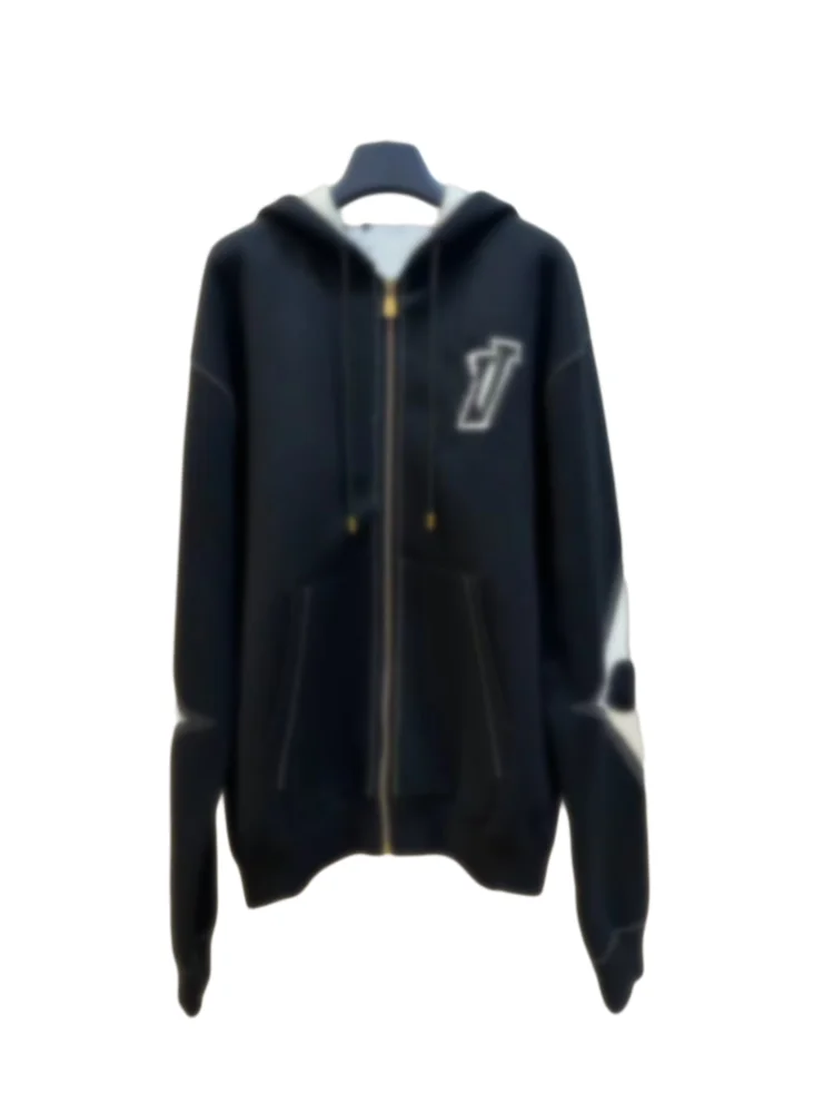 Men's And Women's Wool Knitted Jaet Loose Fit Hooded Floral Embroidery Casual Sle Long Sve Warmth Providing Outerwear