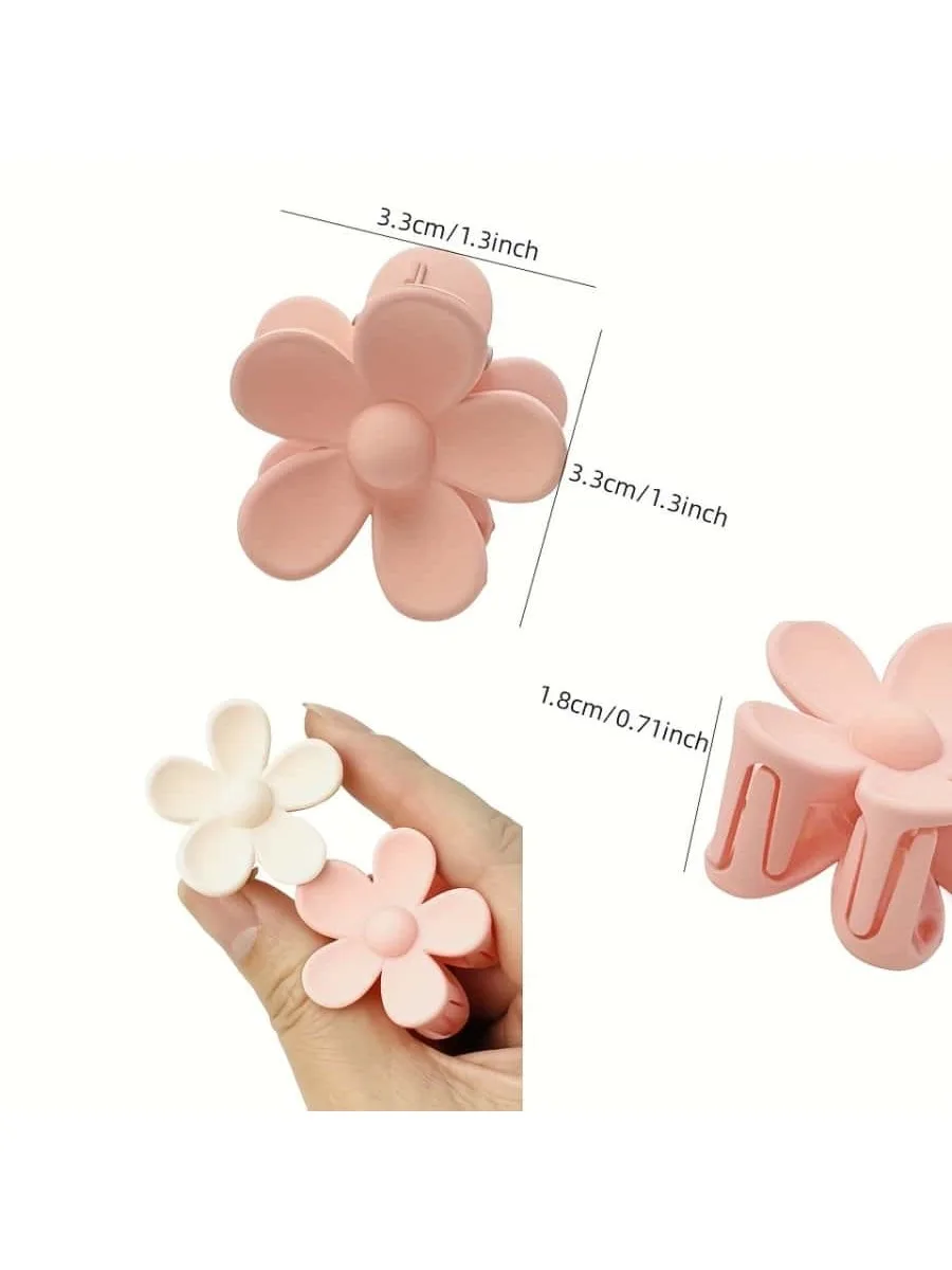 10 ピース/セットマルチカラープラスチックマットフラワークリップ前髪壊れ髪高ポニーテールに適した甘い女性のギフトフラワークリップ