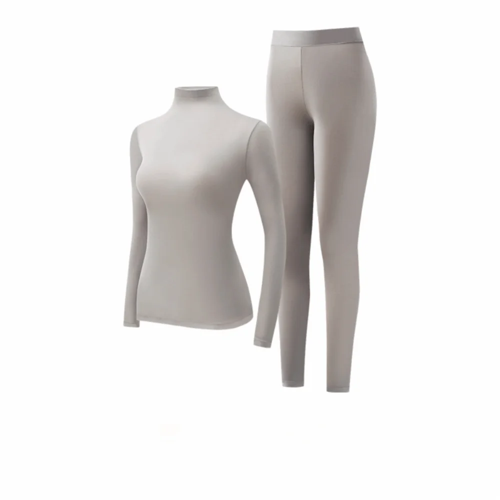 

1 Set High Elastic Seamless Thermal Underwear Long Sleeve High Collar Skin Care Clothing Stacked Collar Breathable