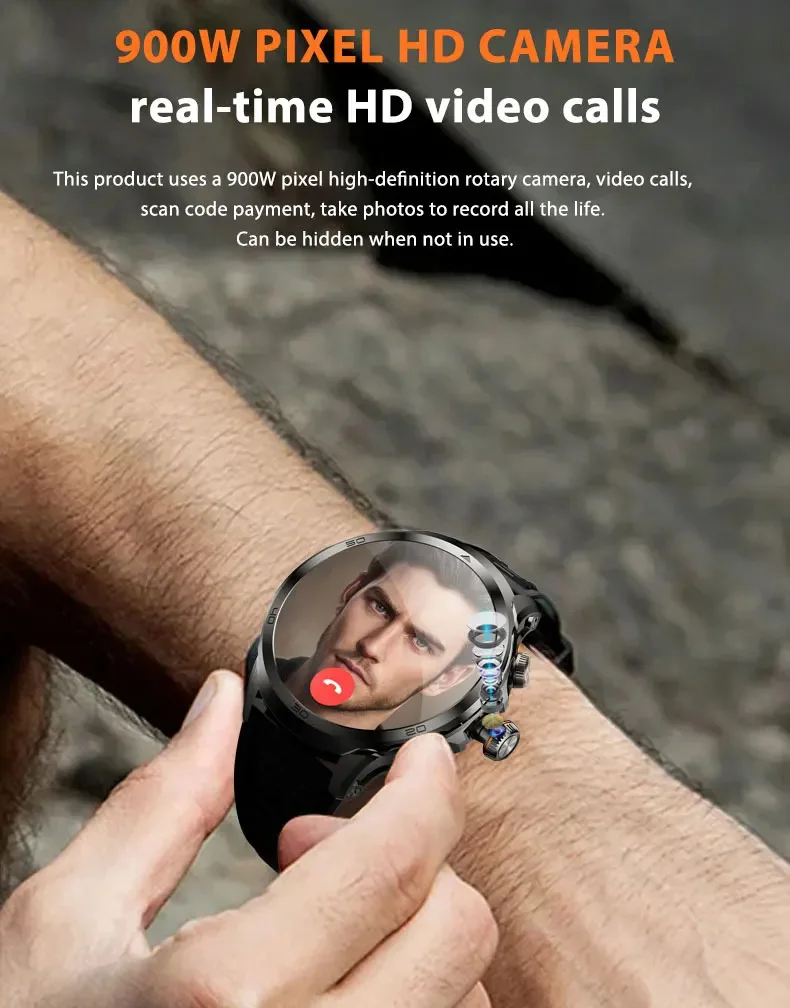 الأصلي H19 4G كامل Netcom 8GB + 128GB RAM Smartwatch أندرويد 9.0 1.95 بوصة Amoled شاشة جوجل APPS GPS WIFI الرجال ساعة ذكية #4