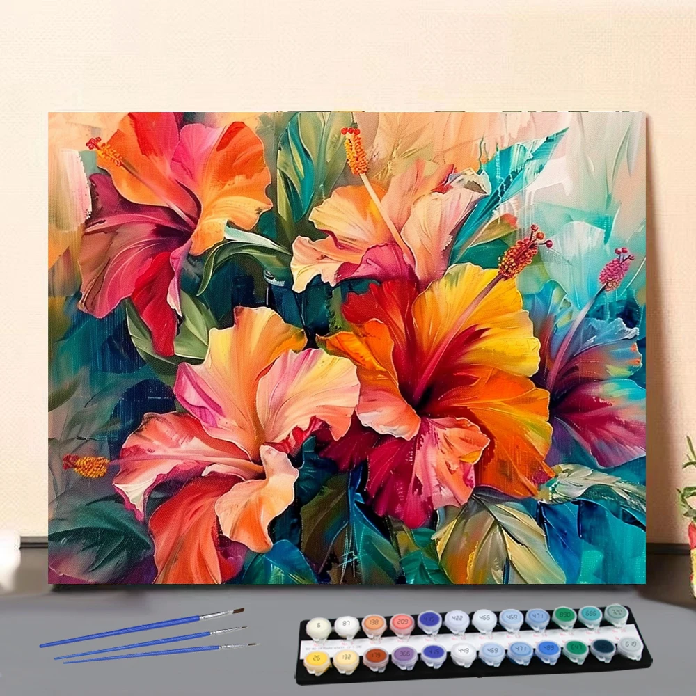 

Набор для рисования по номерам на холсте Цветы