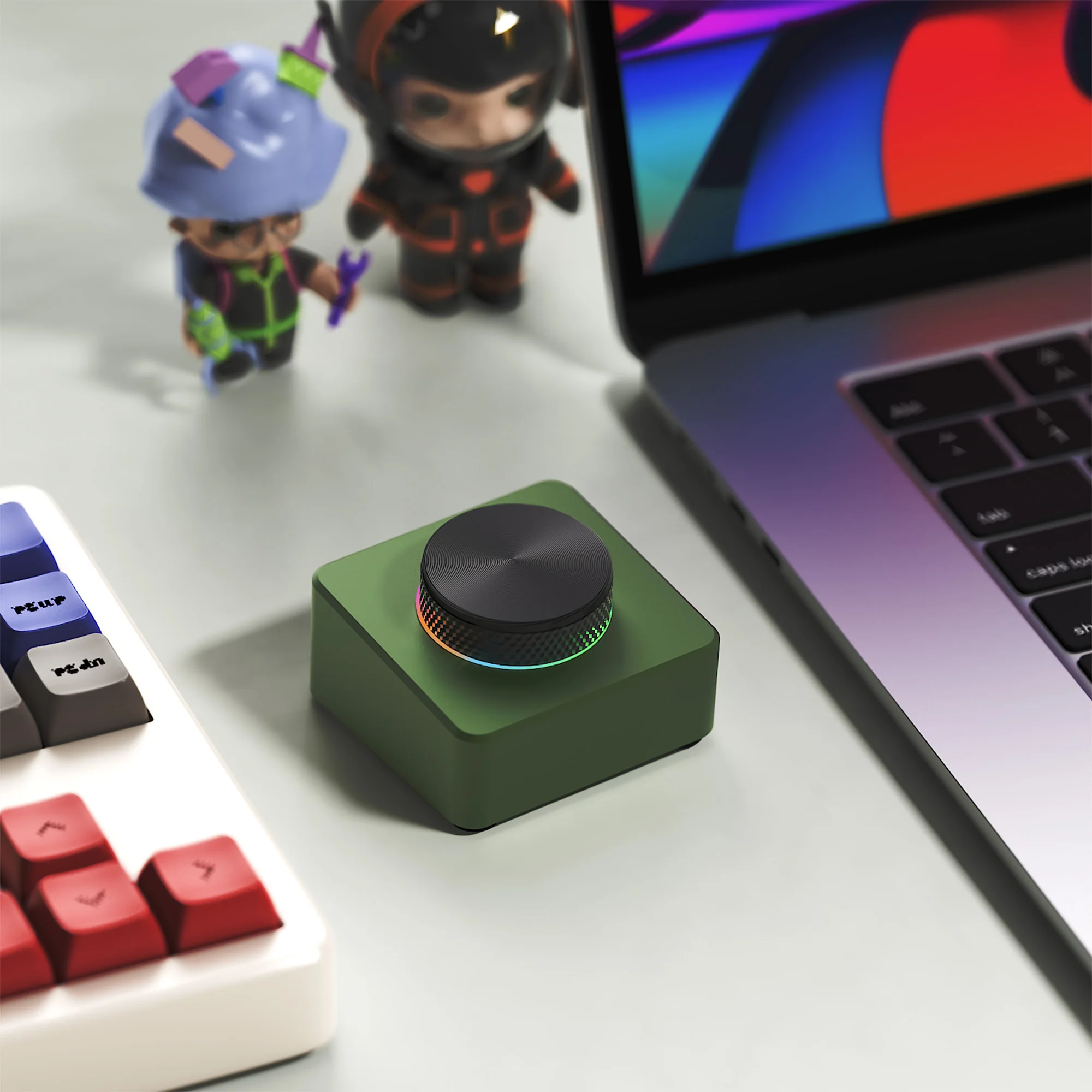 MMD KM01 3 Mode Wireless Bluetooth Macro Pad with Custom Volume Knob Multimedia Controller VIA