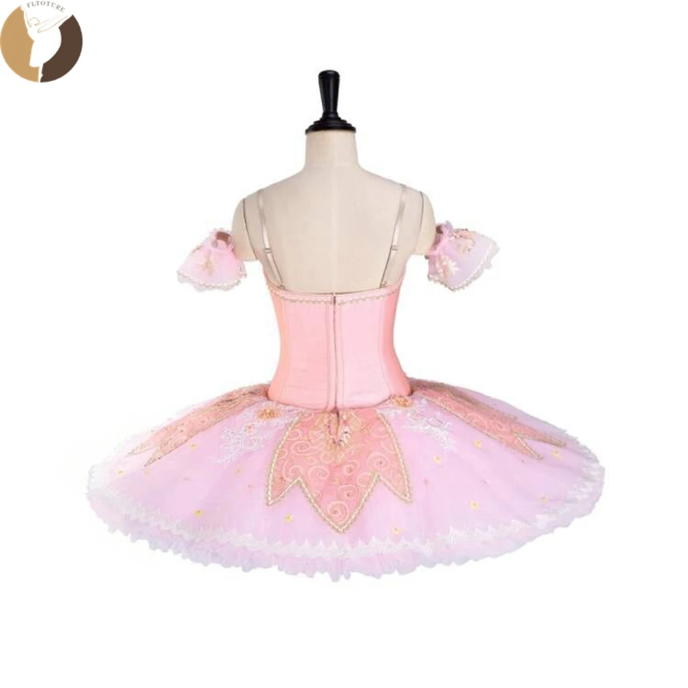 FLTOTURE 2023 New High Quality Professional Pink Pancake Tutu Skirt Custom Made Ballet Sleeping Beauty Variation Women QW1392