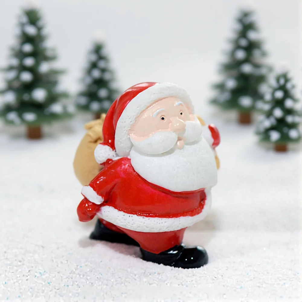 Mini decoraciones de resina para fiesta de Navidad, Papá Noel, árbol de Navidad, muñeco de nieve, figuras de renos, adornos, decoración del hogar de Año Nuevo 2026