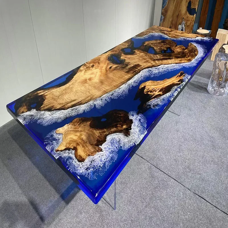Golden camphor resin tea table, river,dining table, office desk 240-100-5