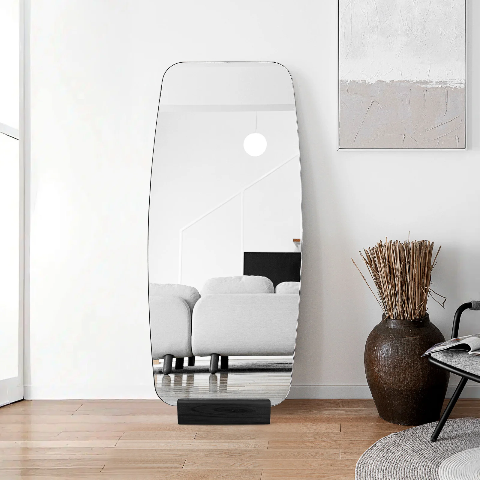 

Wooden Mirror Support Versatile Stable Base for Full Length Mirror Artwork Household Home Accessory Home Accessory