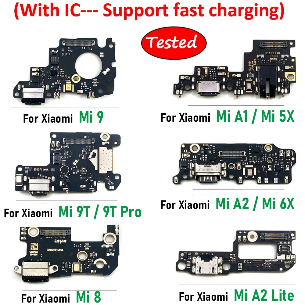 Puerto de carga USB para Xiaomi Mi A3, 8, 9, 9T Pro, A1, 5X, A2, 6X Lite, carga rápida