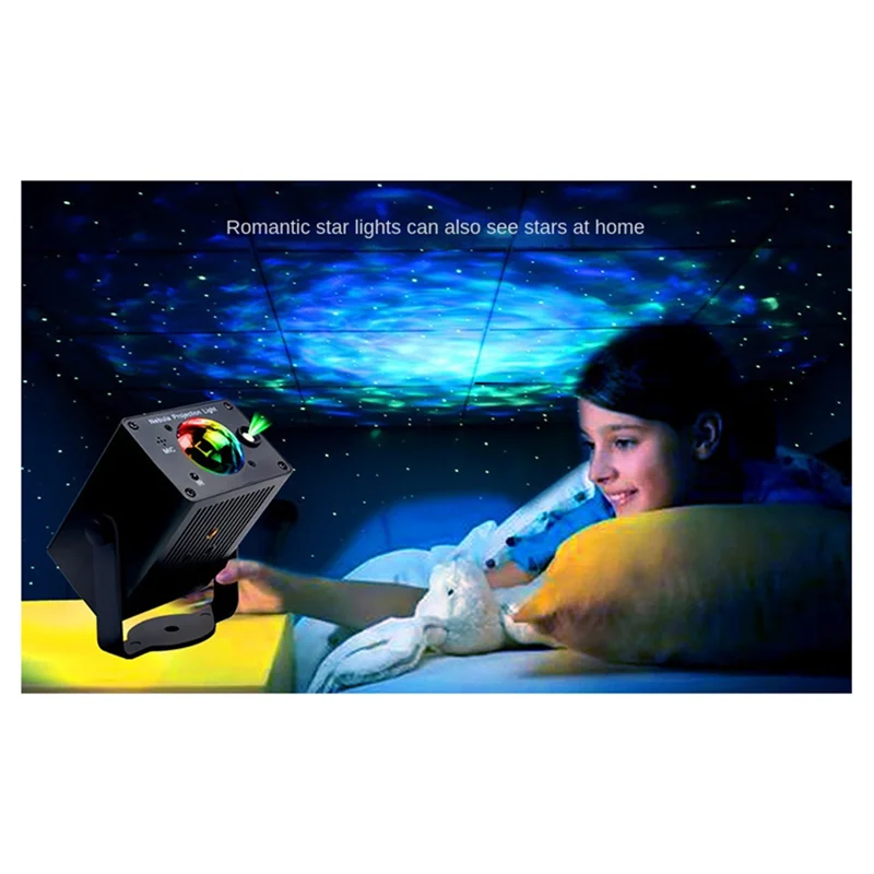ABFN-LED Party Light Starry Ocean-Wave Projector Night Light Sound Control Atmosphere Colorful Light Full Of Star Night Light