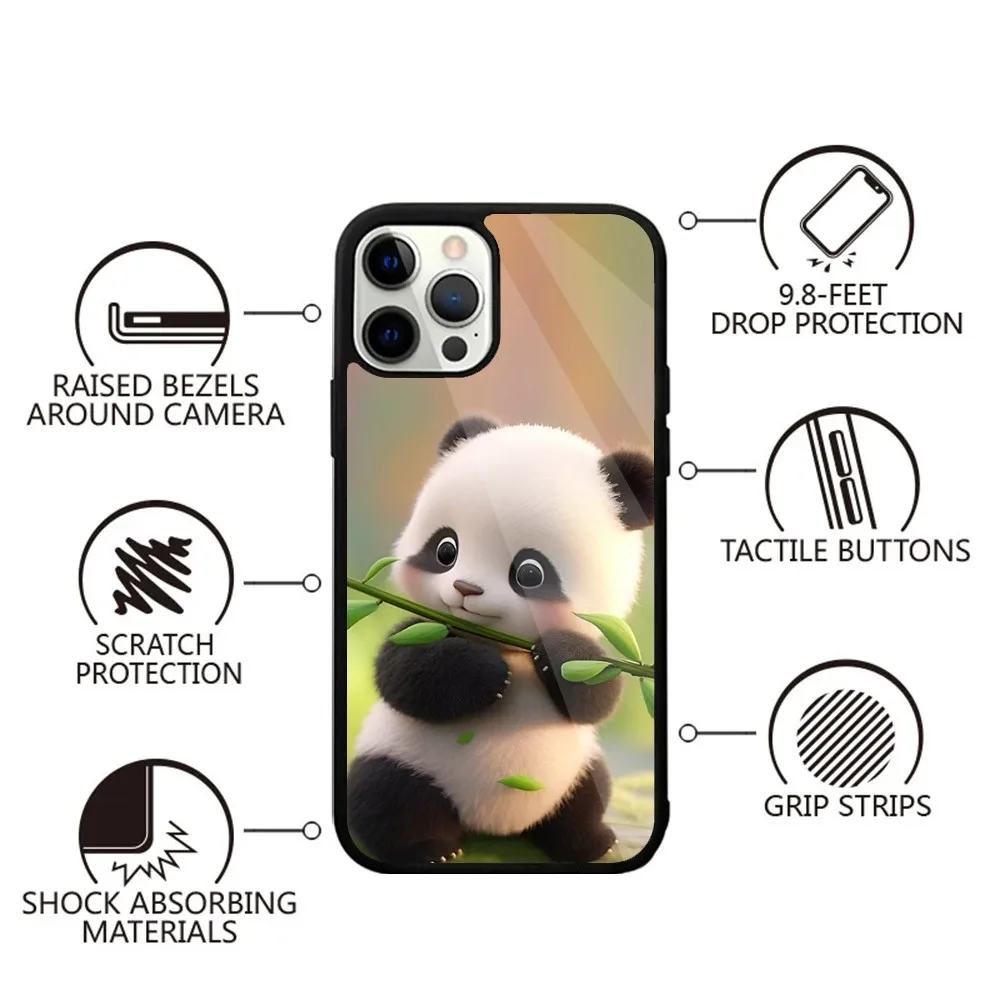 Fubao Panda Cute Phone Case For iPhone 15,14,13,12,11,Plus,Pro,Max Mini Magsafe Magnetic Wireless Charging