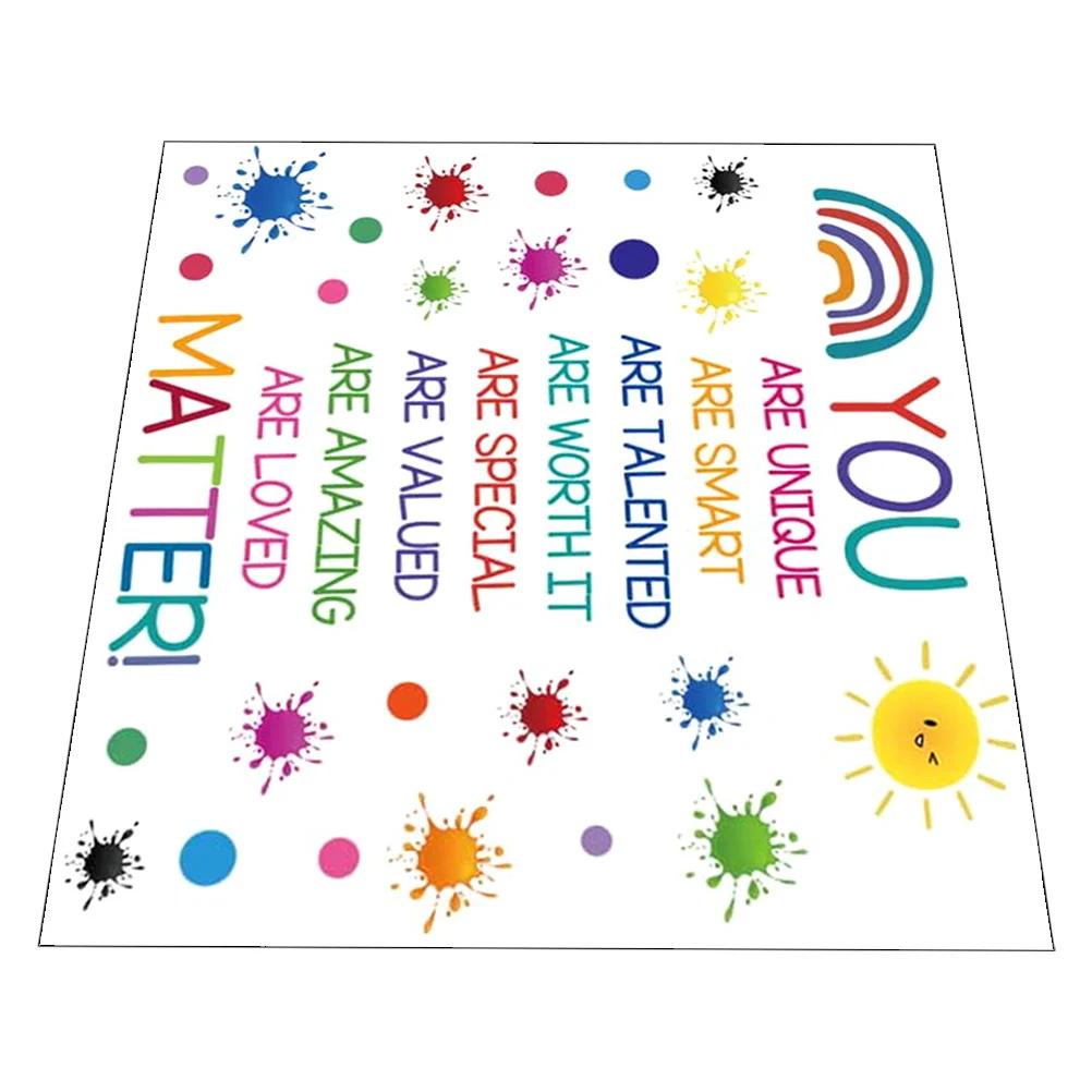 

1Set Watercolor Sticker Inspirational Word Wall Decal Self-Adhesive Room Decor for Bedroom Living Room Motivational Wall Art