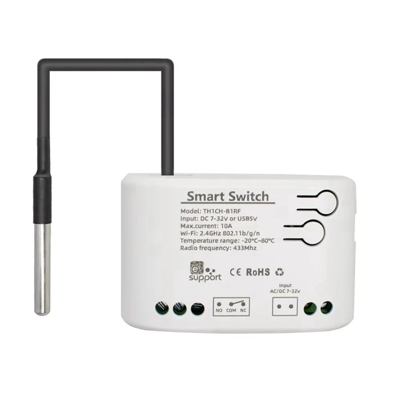 Приложение Ewelink WIFI умный переключатель температуры 10A термостат мониторинга 1CH модуль реле Wi-Fi