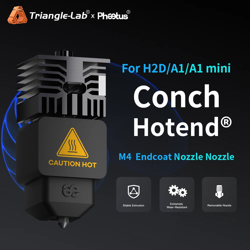 

Треугольная раковина Hotend ® Идеально подходит для мини-инструктора Bambu Lab H2D/A1/A1 ™ улучшенное сопло 0,2 0,4 0,6 0,8 мм для AMS BMCU