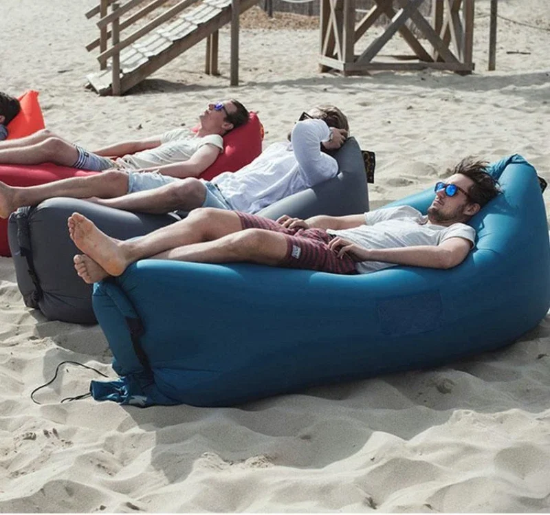 Outdoor Camping Inflatable Sofa Mat Lazy Bag 3 Season Ultralight Beach Sleeping Air Bed Lounger Sports Camping Travel Furniture
