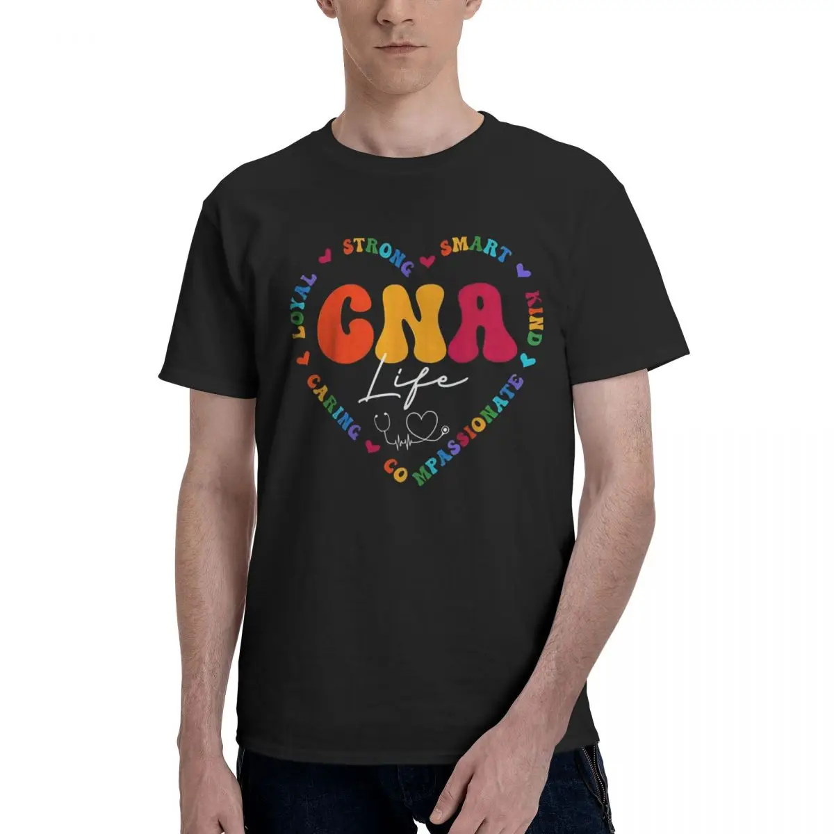 CNA Life Rainbow Art Funny Move High grade Title T-shirts Activity competition Eur Size