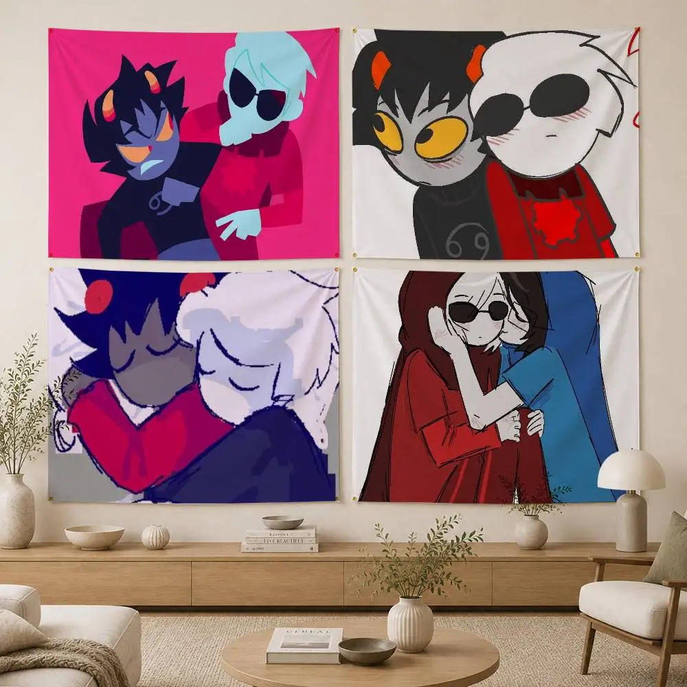 H-Homestuck D-DaveKat Flag Digital Printing Banner for Garage Wall Out Door Decoration