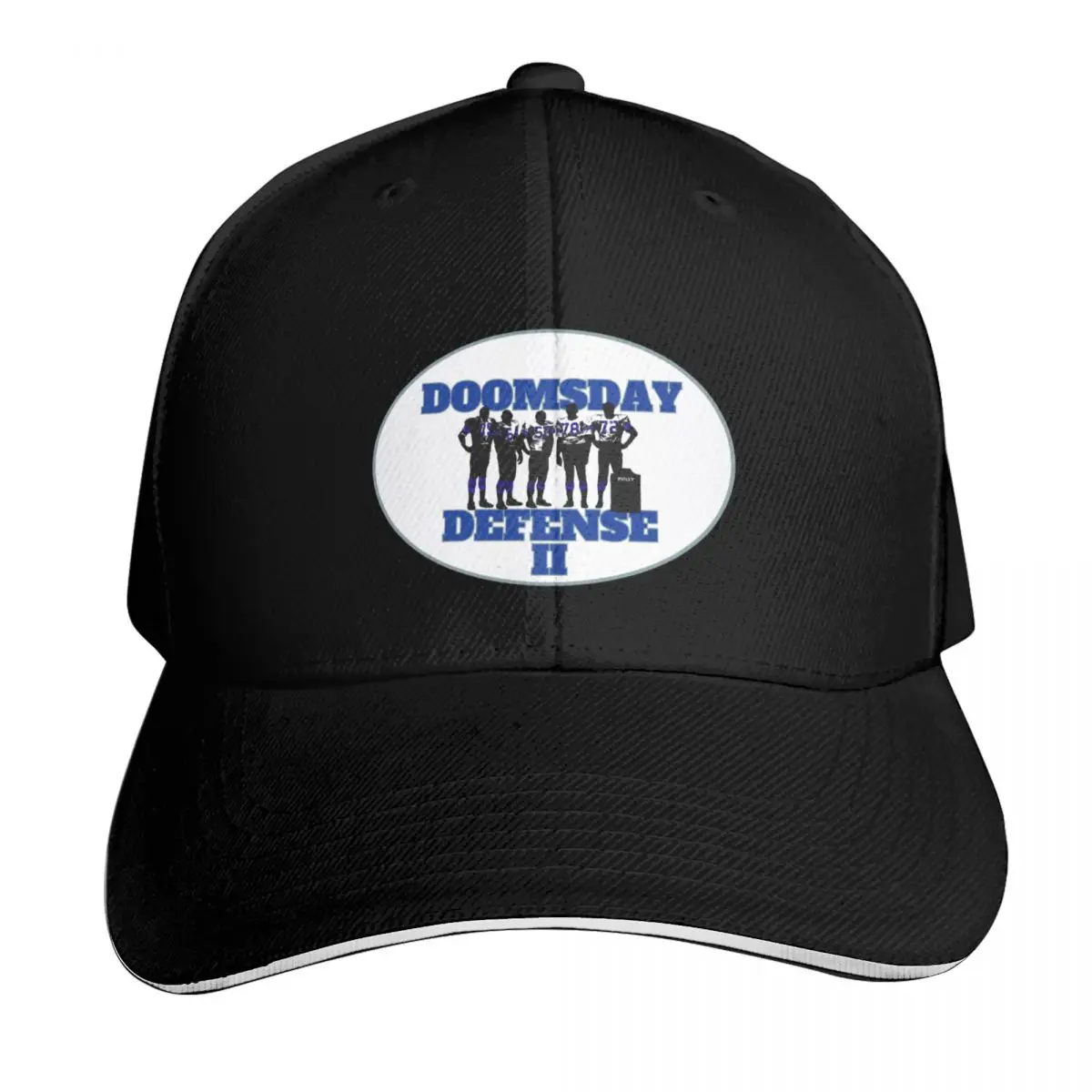 Doomsday Defense II- Dallas- Silver Baseball Cap Snapback Flat Bill Strapback Dad Hat Six Panel Structured Crown