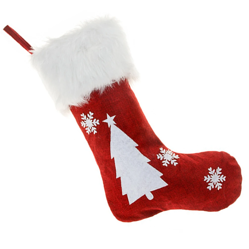 

Christmas Stocking Hanging Gift Bag Xmas Tree Ornament Embroidered Decorative Xmas Stocking Candy Storage Holiday Stockings