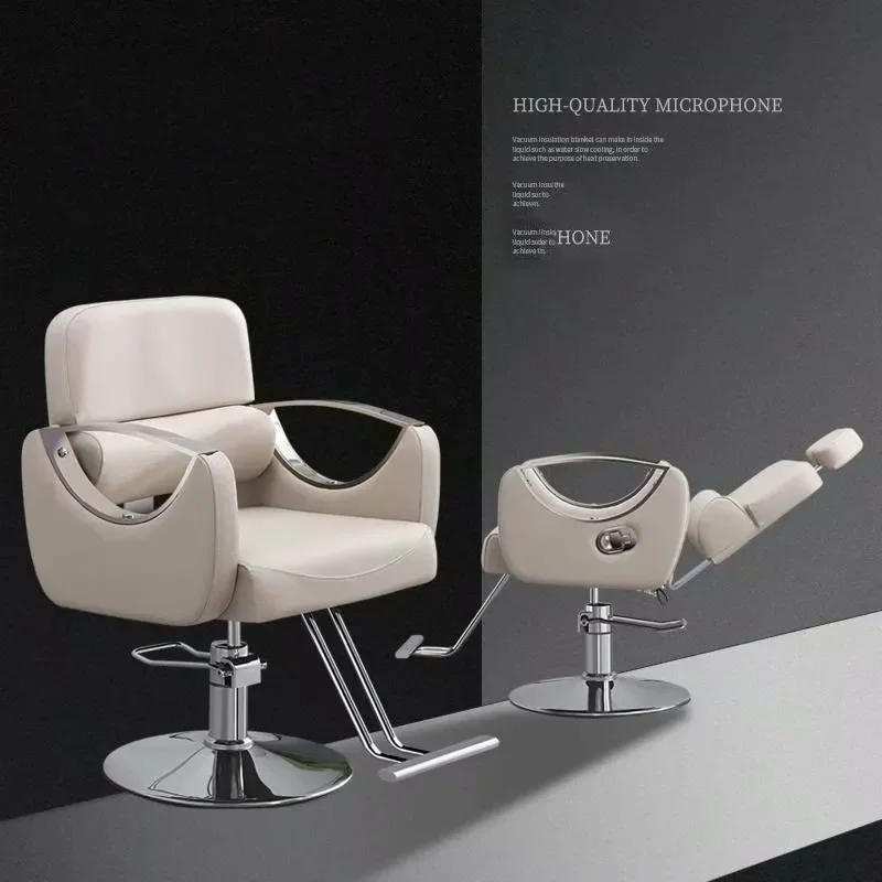 Yayou Chaise de coiffure inclinable à 175 degrés, style incliné, avec cadre en contreplaqué, base chromée et repose-pieds en acier – Meilleure vente à prix réduit