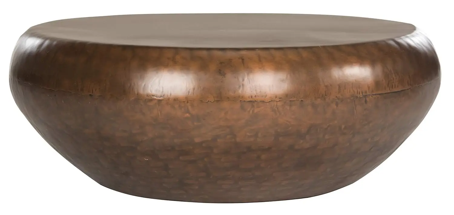 Copper Coffee Table Round Metal Accent Table Living Room Side Table 80cm, Customized