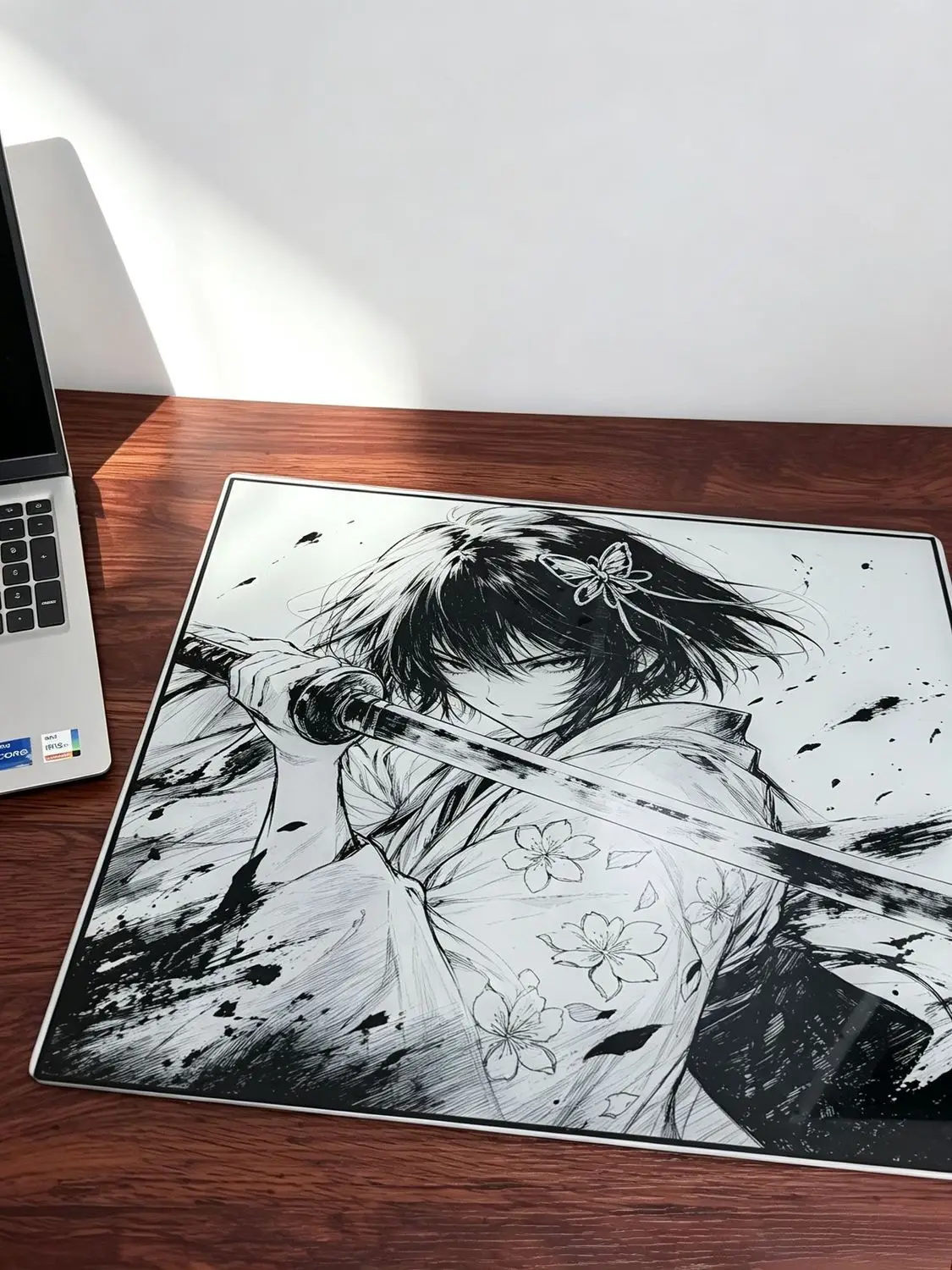 Tempering Upgrade Minimalist Micro Etching Gaming Mouse Pad Frosted Desk Tempered Glass Mouse Pad E-Sports Table Mouse Pad