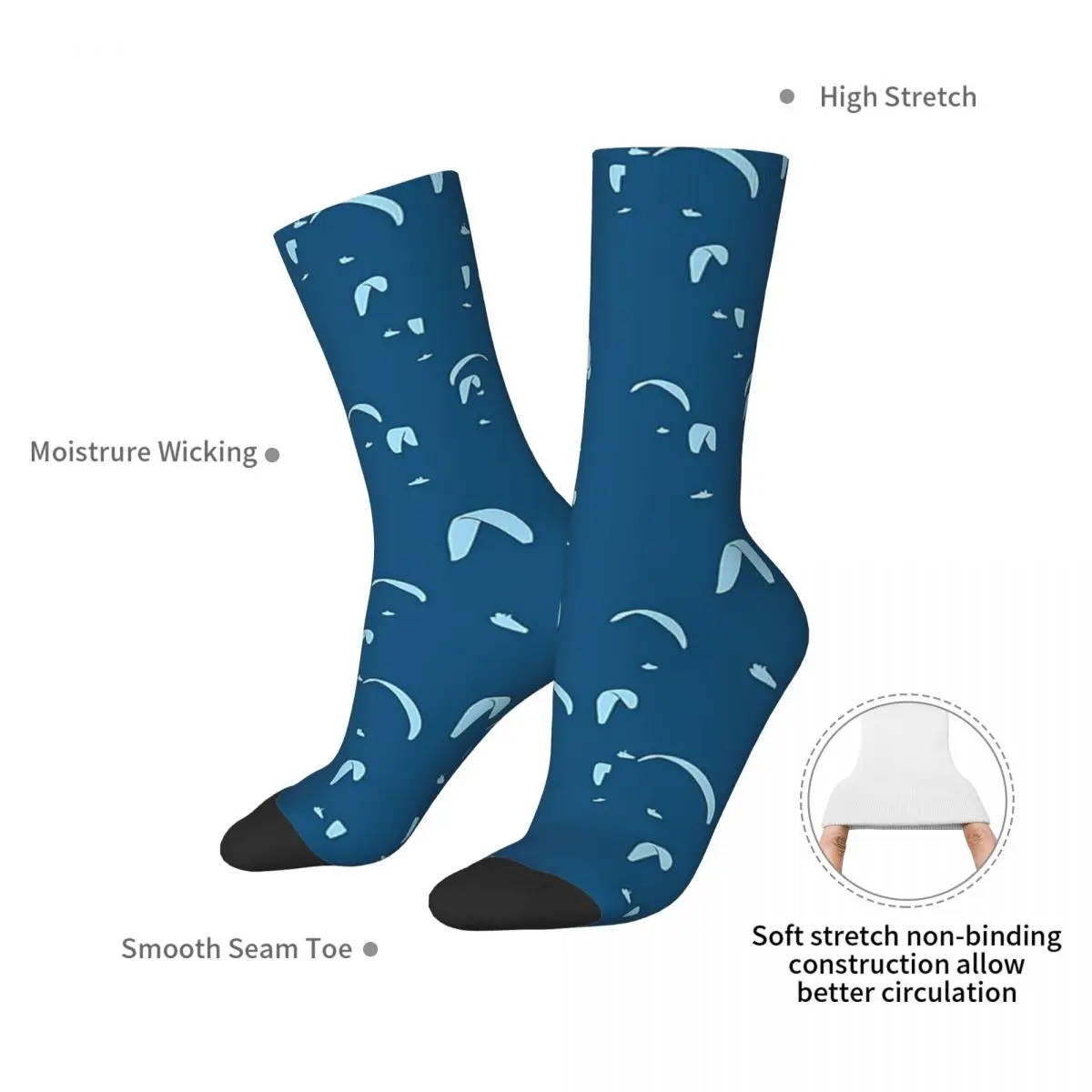 Paragliding Competition (blue) Socks Harajuku High Quality Stockings All Season Long Socks Accessories for Unisex Gifts