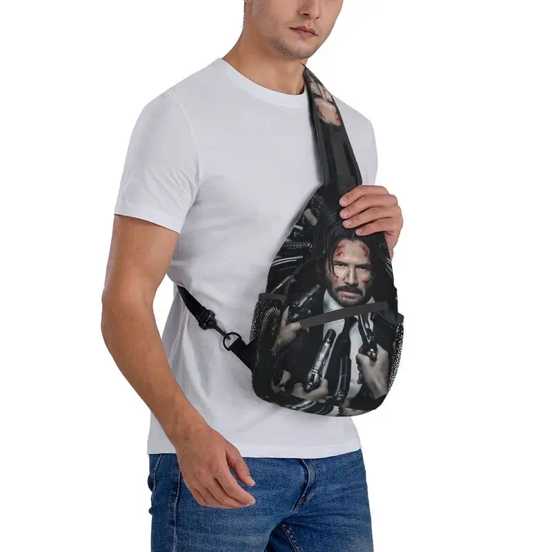 Cool John Wick Sling Crossbody Rugzak Mannen Keanu Reeves Film Schoudertassen Voor Op Reis