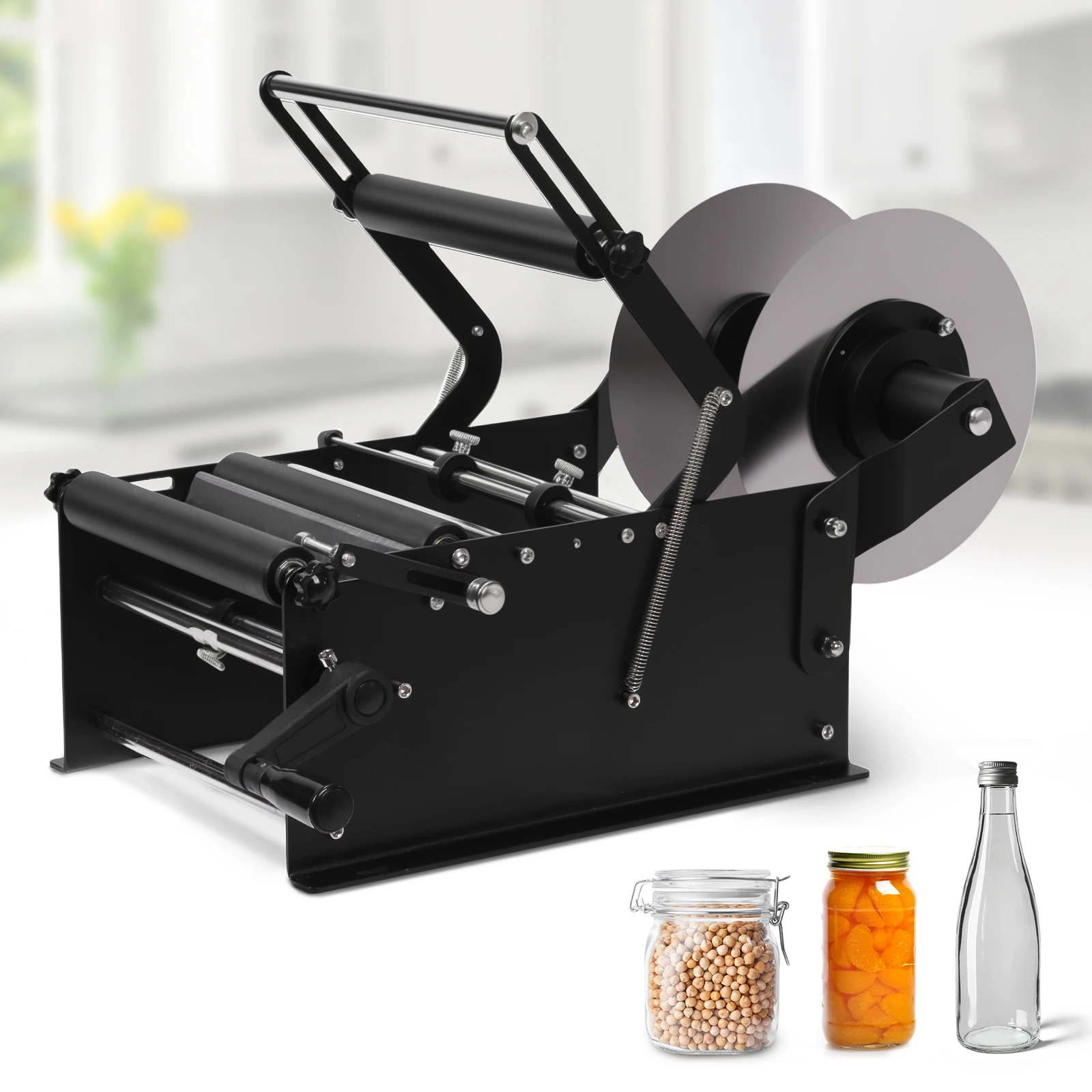 Wine Bottle Sticker Label Applicator with Handle Small Label Applicator Machine Manual Labeling Machine for Round Bottles