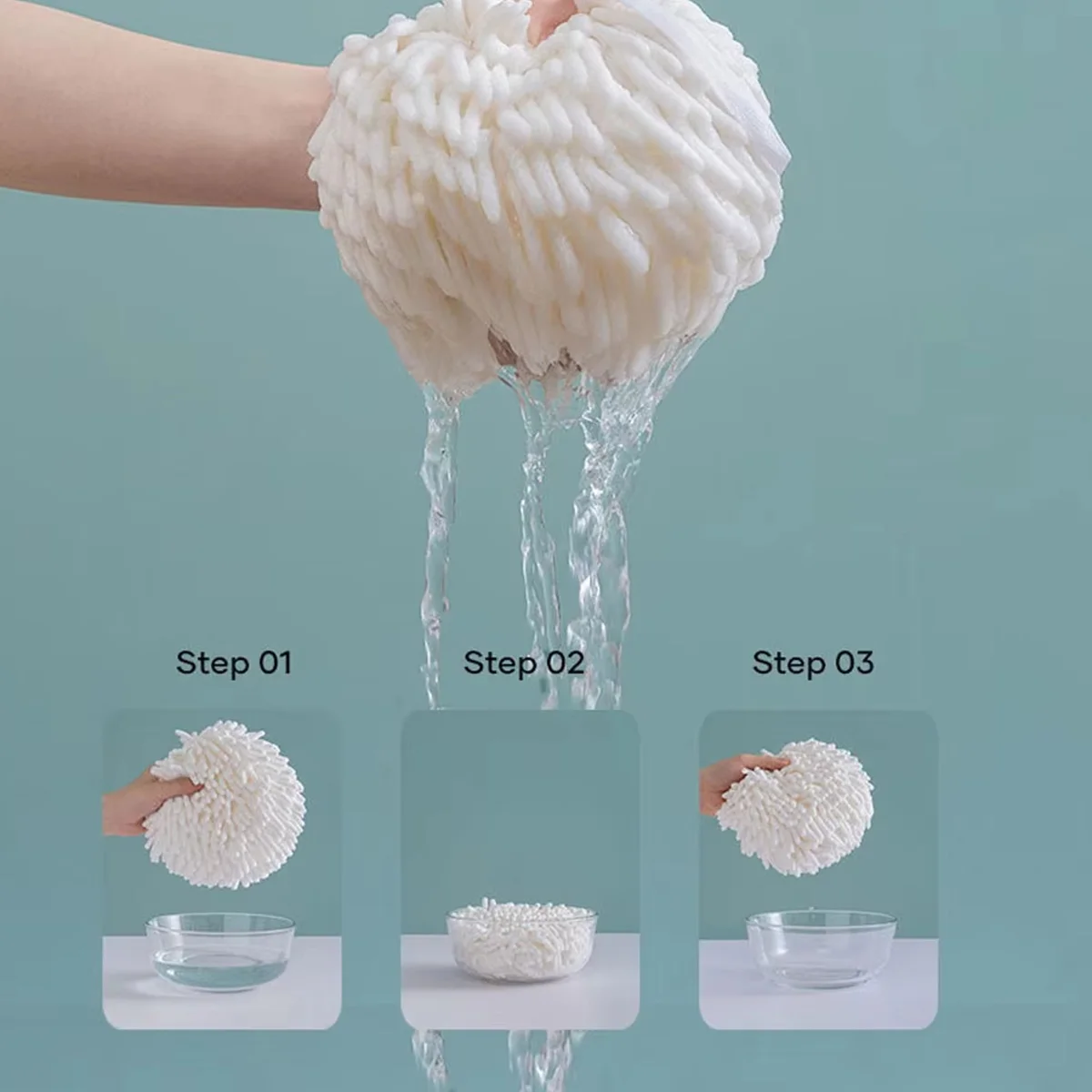 ห้องครัวห้องน้ำผ้าเช็ดมือลูกบอลน่ารักผ้าขนหนูแห้งเร็วนุ่มดูดซับทนทานผ้าขนหนูไมโครไฟเบอร์สำหรับห้องครัวบ้านห้องน้ำ