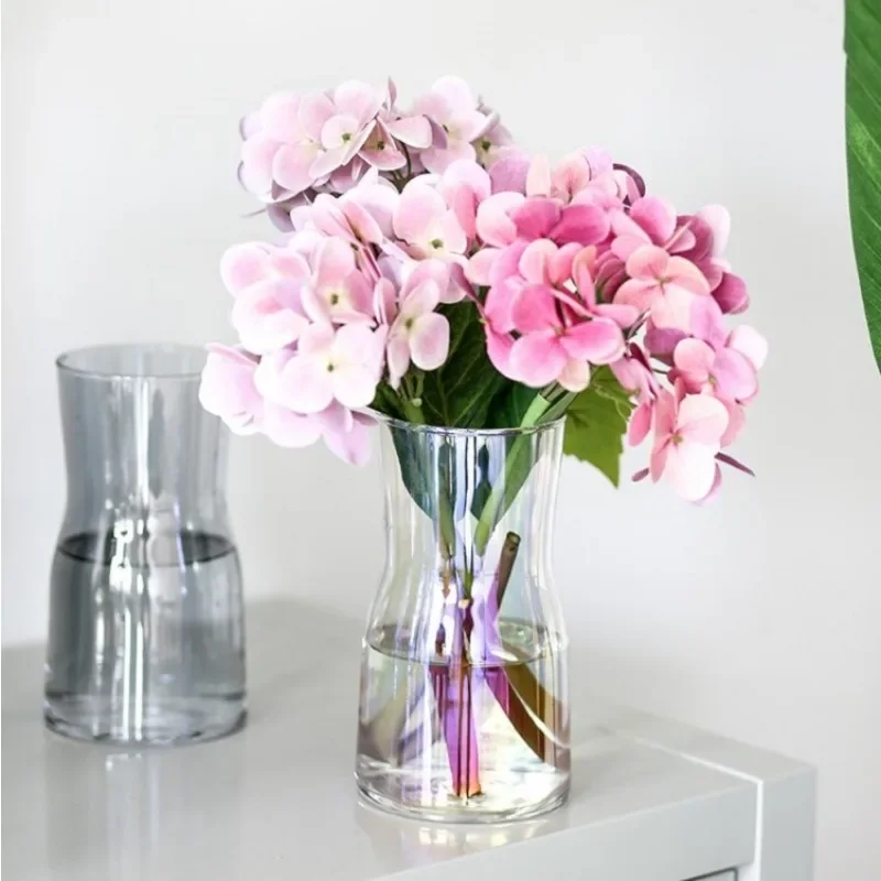 Simple ins electroplating magic glass vase transparent hydroponics vase table ornaments small vase