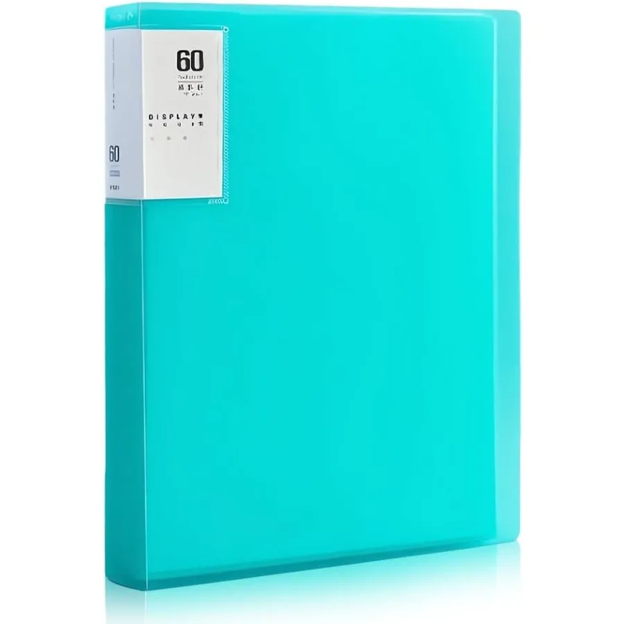 60 مجلد جيب بأكمام بلاستيكية 9.2 × 12 مجلد محفظة A4 مع ورقة شفافة واقية لعرض الكتب العرضية الفنية 120 Pa