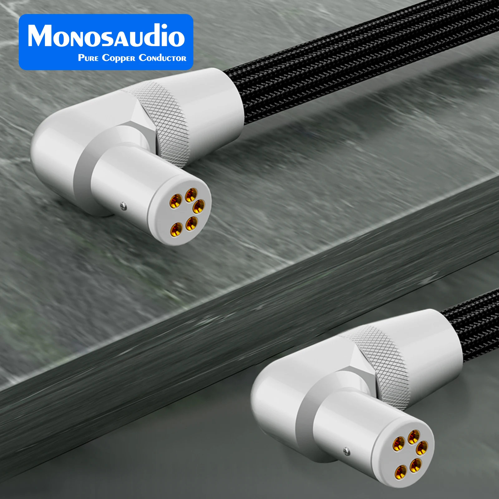 Monosaudio-enchufe giratorio DI91G, Conector de vinilo hembra 5 DIN, chapado en oro, conector de tonear en ángulo recto