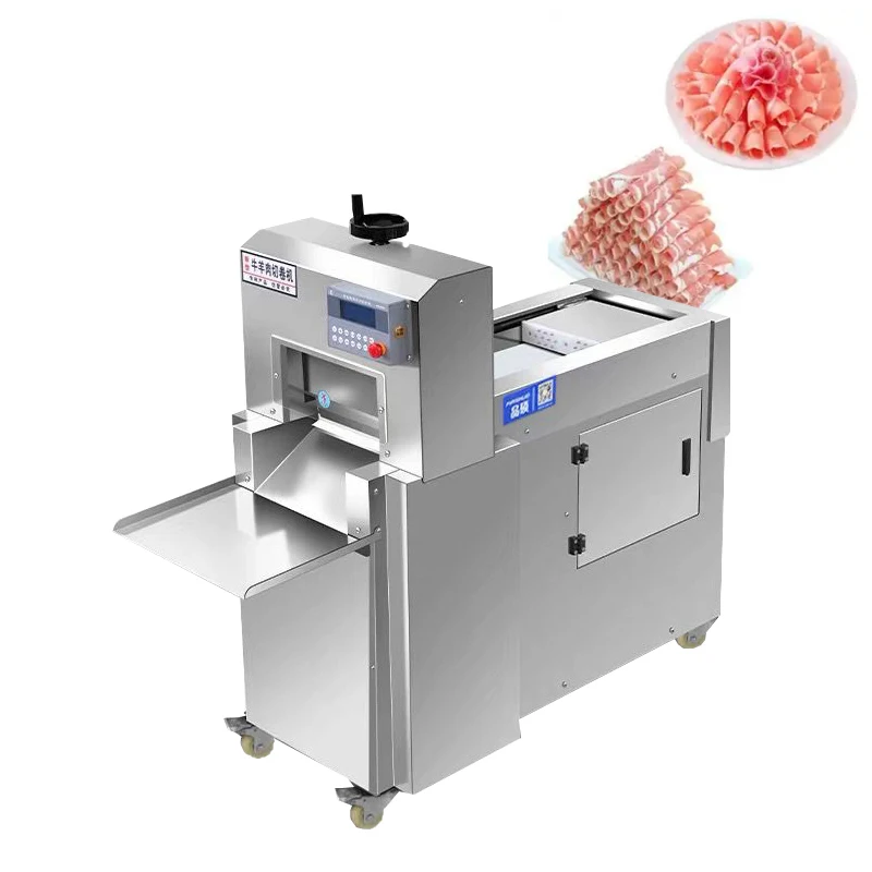 

Industrial Stainless Steel Automatic 2-roll Freezing Meat Slicer 220V/110V Lamb Roll Cutting Equipment