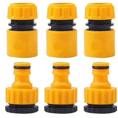 6 Pcs ABS Garden Quick Hose Connector 1/2” End Double Male Hose Coupling Joint Adapter Extender Set For Hose Pipe Tube