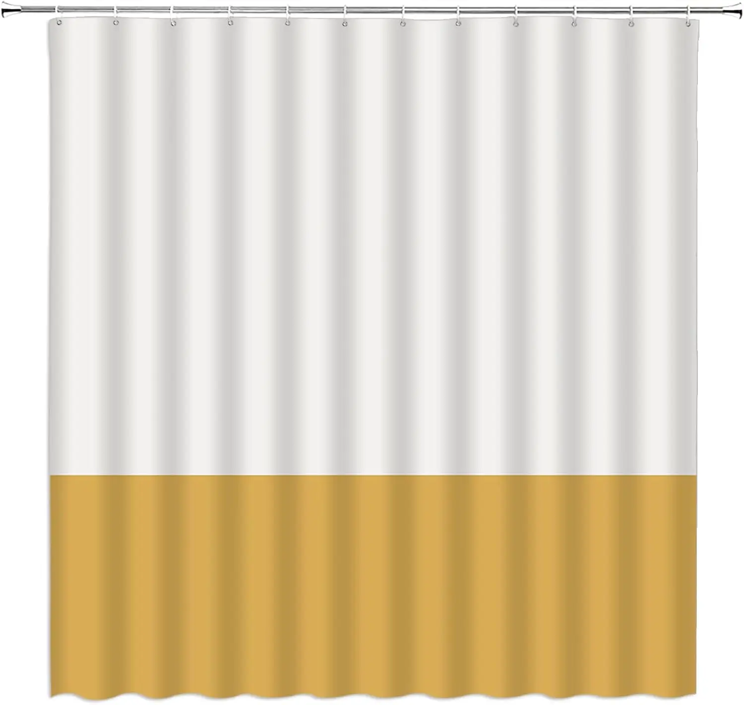 Beige Yellow Shower Curtain Boho Vintage Color Block Mid Century Modern Simplicity Textured Bright Natural Fabric Home Bathroom