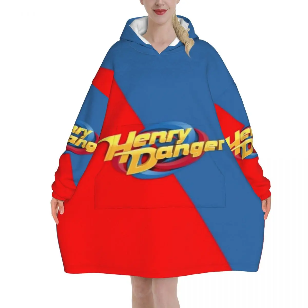Captain Henry And Kid Danger Blanket Hoodie Sweatshirt Long Fleece Hooded Wearable Blanket with Large Pocket for Women Men